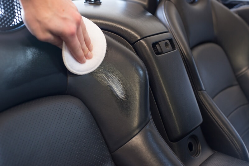 cleaning leather car interior using Autoglym products